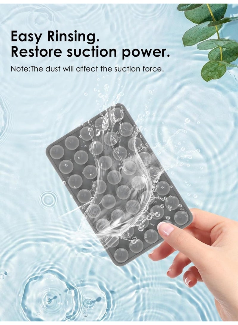 Silicone Suction Phone Case Mount, Non Slip Sticky Phone Grip for Cellphone for Strong Grip Holder for Selfies and Videos (Grey) - Image 3