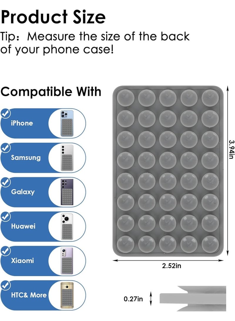 Silicone Suction Phone Case Mount, Non Slip Sticky Phone Grip for Cellphone for Strong Grip Holder for Selfies and Videos (Grey) - Image 5