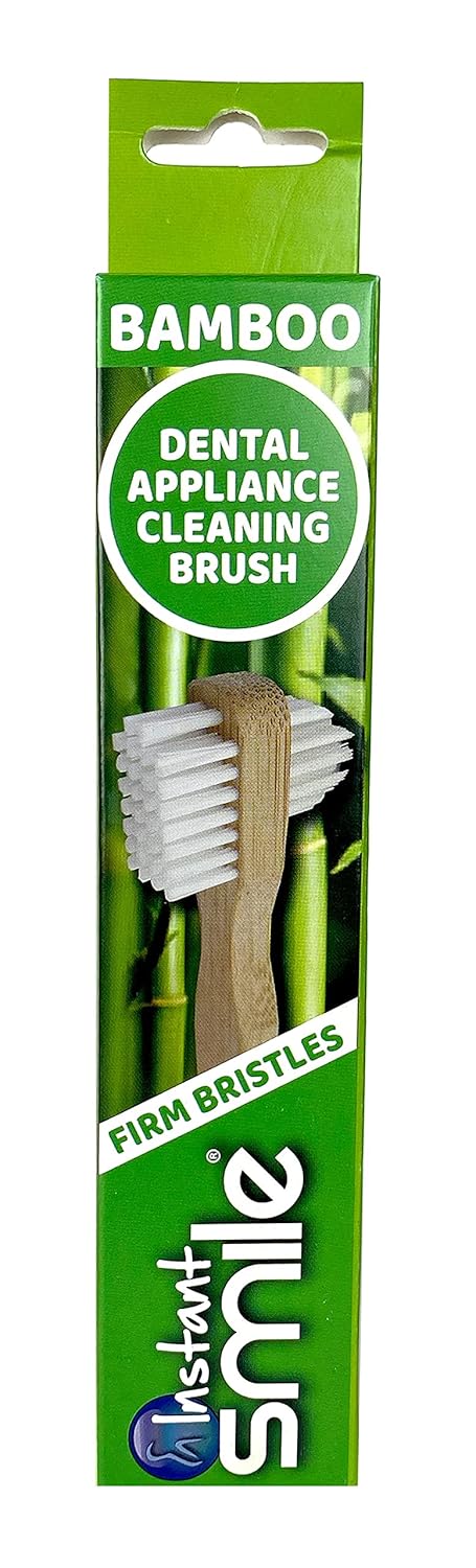 Instant Smile Dental Appliance Cleaning Brush Bamboo Toothbrush with Firm Bristles for Stain Removing DoubleSided Denture Brush for Small and Large Surfaces - Image 3