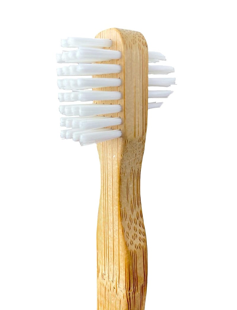 Instant Smile Dental Appliance Cleaning Brush Bamboo Toothbrush with Firm Bristles for Stain Removing DoubleSided Denture Brush for Small and Large Surfaces - Image 2