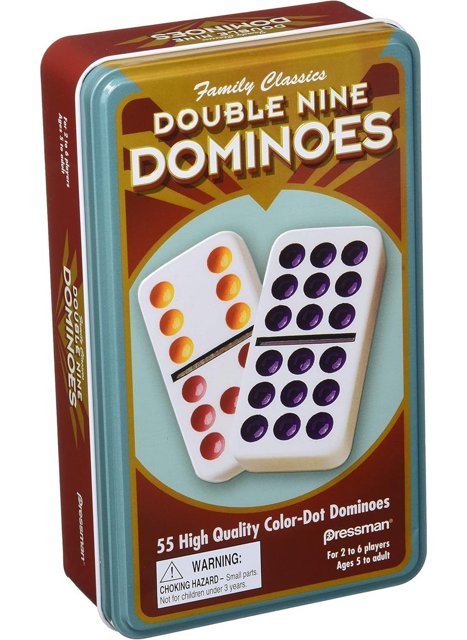 Pressman Pressman Dominoes Double 9 in tin  - Image 1