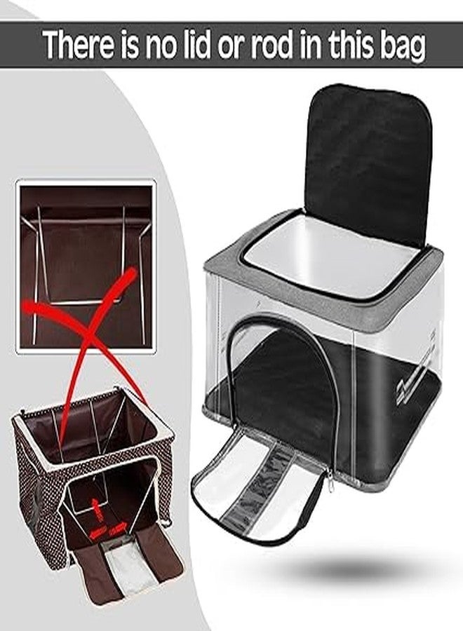 KACHKIT Nylon 33 L PVC Transparent Moisture Proof Storage box for Clothes Closet Wardrobe Organizer for Clothes Saree Bags with Carry Handlec (Pcs -1 ;Transparent). - Image 3