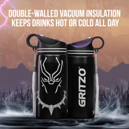 Gritzo Black Panther Sipper Bottle (Black, 500ml) | BPA Free, Leak-Proof - Image 5