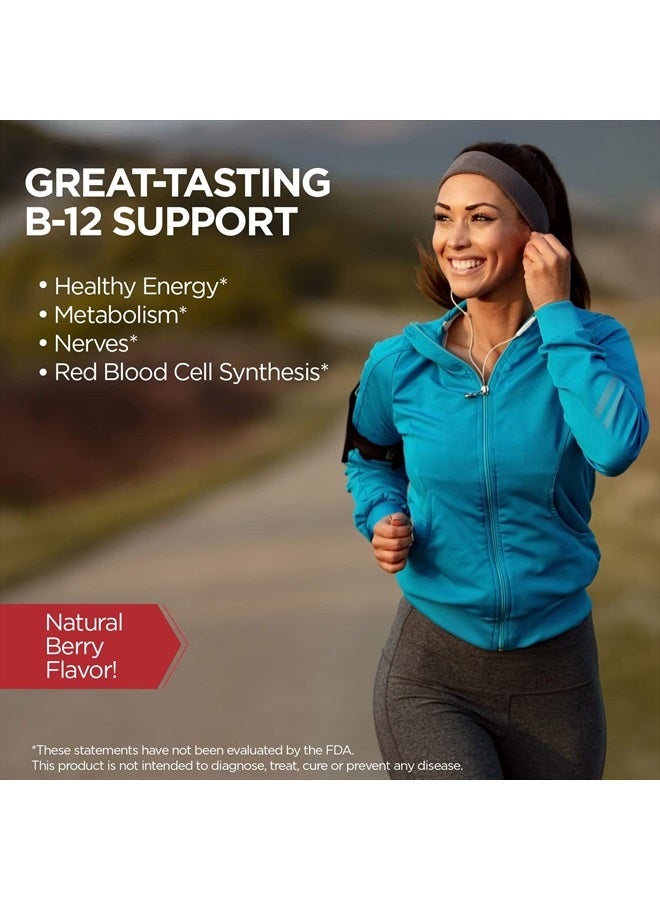 KAL Vitamin B-12 Methylcobalamin Lozenges 1000mcg, Healthy Energy, Metabolism, Nerve & Red Blood Cell Support,* Optimal Absorption, Natural Berry Flavor, Vegan, Sugar Free, 60 Servings, 60 Lozenges - Image 4