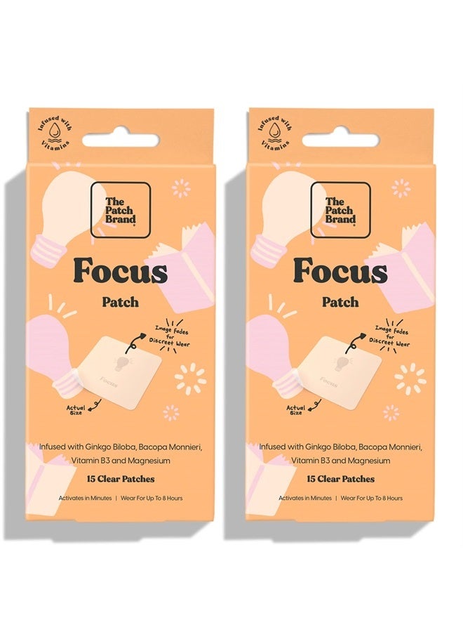 The Patch Brand Focus Patches | Supports Brain Function with B3 and Magnesium | All Natural Vitamins & Mineral Patch Plant Based and Cruelty Free Water Resistant Patches That Last All Day - Image 1