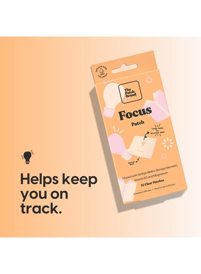 The Patch Brand Focus Patches | Supports Brain Function with B3 and Magnesium | All Natural Vitamins & Mineral Patch Plant Based and Cruelty Free Water Resistant Patches That Last All Day - Image 2