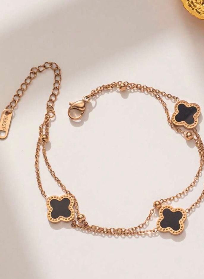 نون-شى اسوارة نسائية أنيقة مطلية باللون الذهبي عيار 18 - Image 2