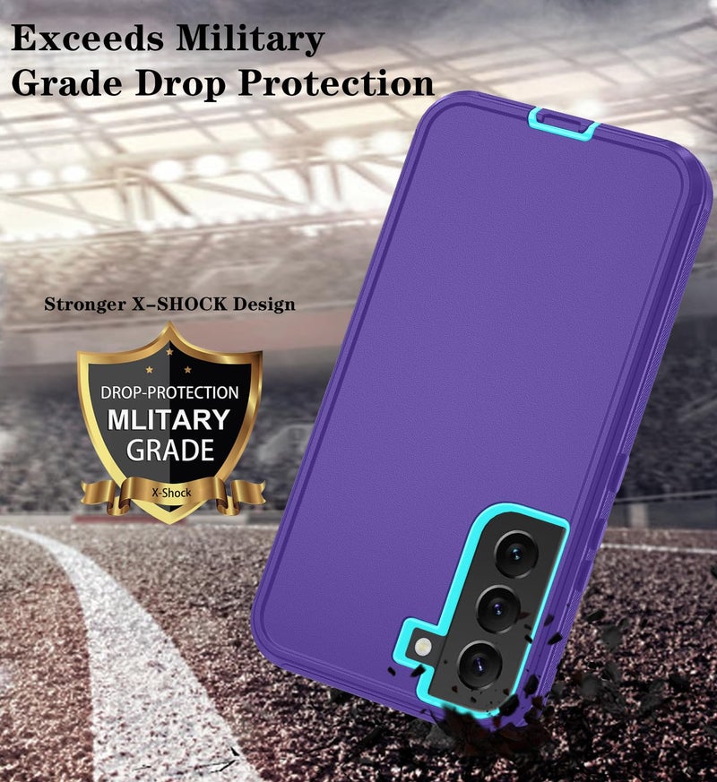ONOLA Phone Case for Samsung Galaxy S21 Case with HD Screen Protector, Heavy Duty Shockproof & Dropproof 3-Layer Cover Phone Case for Galaxy S21 6.2'',PurpleSkyblue - Image 5