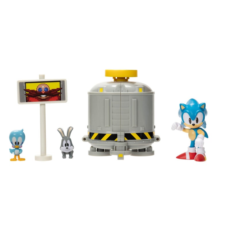 Sonic The Hedgehog 2.5" Level Clear Diorama with Sonic, flicky & Pocky - Image 1