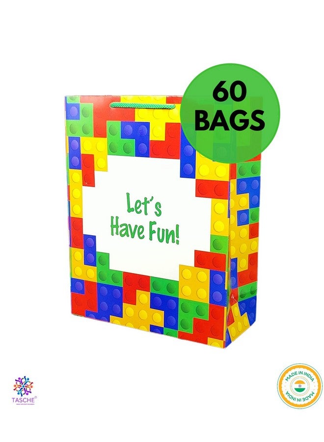 TASCHE حقيبة تصميم ليغو من تاسكيه للهدايا التذكارية، هدايا صغيرة، حفلات الزفاف، أعياد الميلاد، هدايا العطلات (الحجم 12 × 9.5 × 4 بوصة | عبوة من 60) ، متعدد الألوان - Image 5