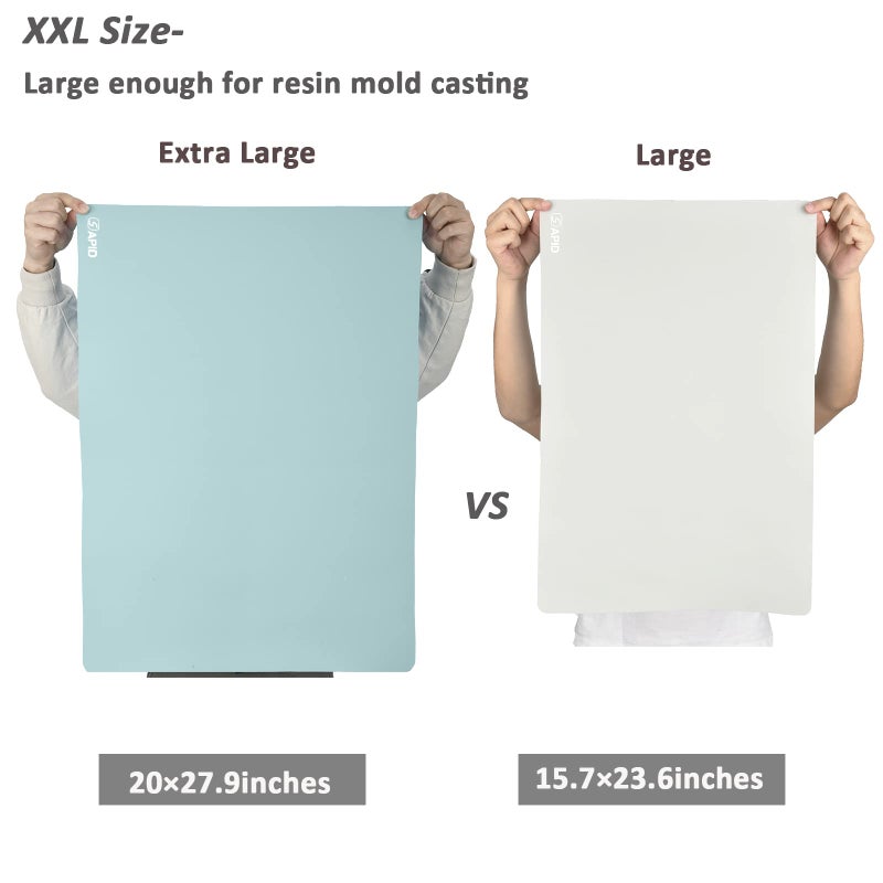 Sapid Extra Large Silicone Sheet for Crafts, Thick Silicone Jewelry Casting Mats, Nonstick Nonslip Silicon Mat for Epoxy Resin, Art Painting, Heat- Resistance Counter Mat (20"Ã—27.9", Mint Green) - Image 2