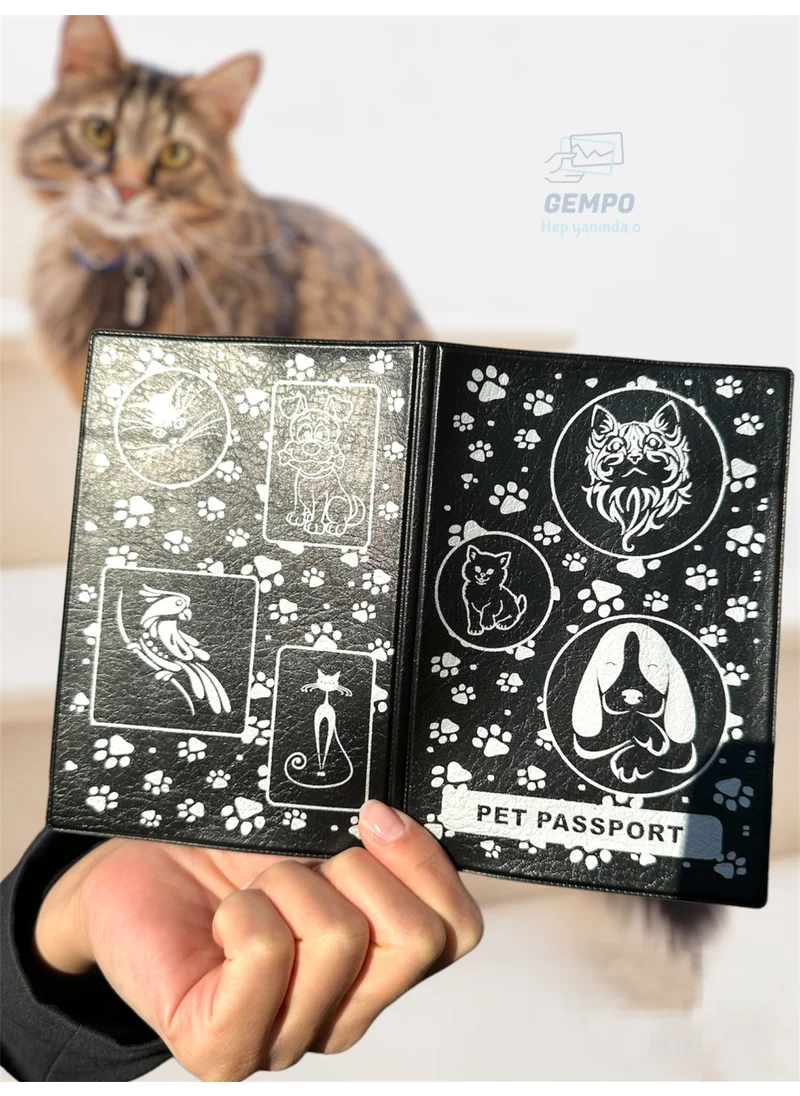 Gempo 3 Pieces Vinlex Leather Pet Passport Cover Case Waterproof Pet Passport Case