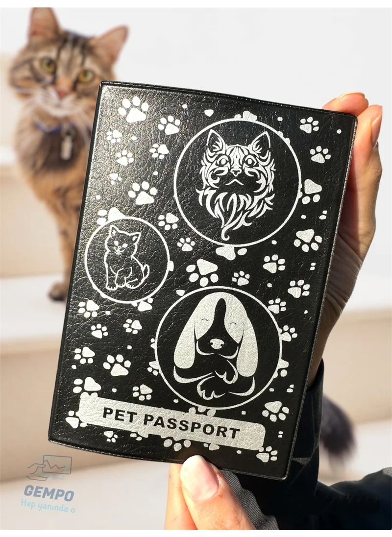 Gempo 3 Pieces Vinlex Leather Pet Passport Cover Case Waterproof Pet Passport Case