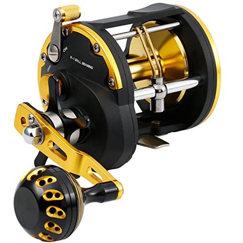 Burning Shark Towing Spool Sole Level Wind Reels, Pull Reels Boat Fishing Fishing Ocean for Sea Bass Salmon (STC40) - Image 1