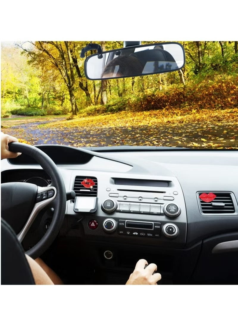Car Air Vent Clip,4 Pcs Bling Car Decoration Red Lips Car Vent Clip Red Lips Car Vent Diffuser Lips Air Vent Clip Decoration Diamond Accessories - Image 4
