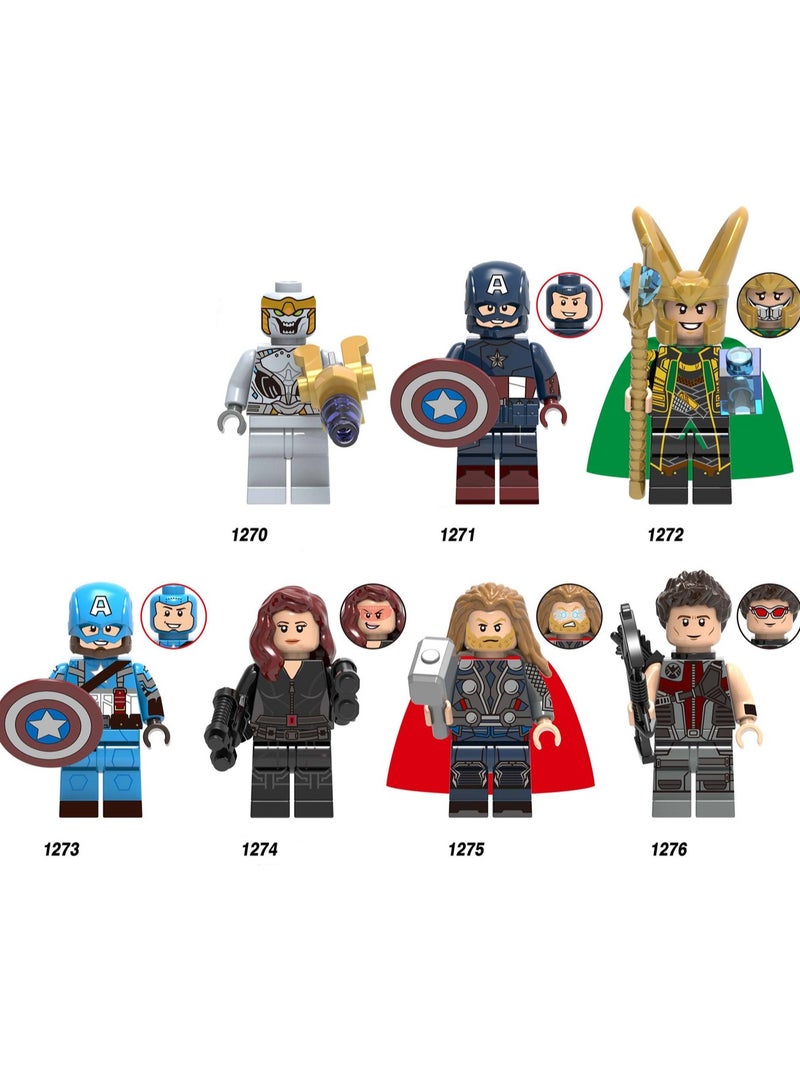7-Piece Superhero Series Educational Building Blocks Minifigures Toys Suitable For Boys Gifts Bag Pack  - Image 1