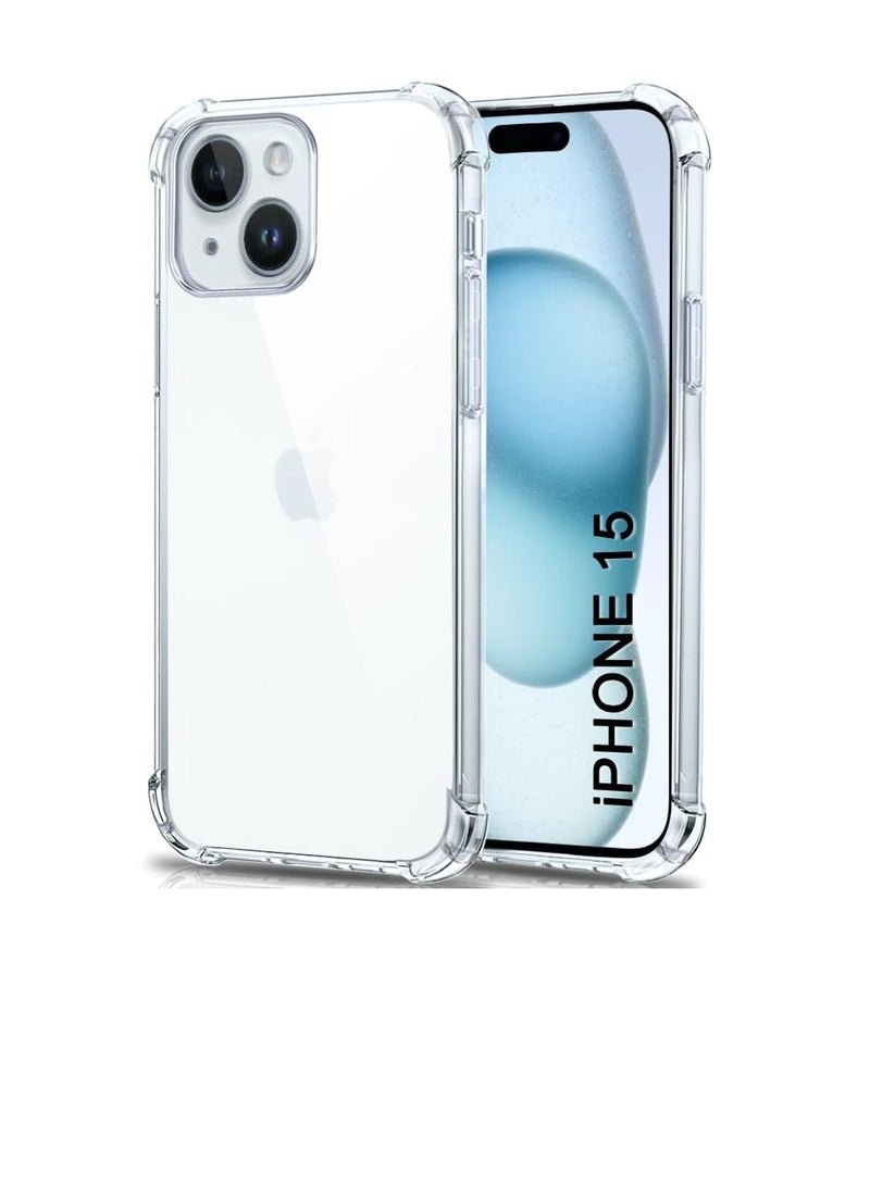 IAF Iphone 15 Case, for Iphone 15 5G Phone Case Clear, Reinforced Corners Scratch Resistant TPU Rubber Soft Silicone Protective Cover for Iphone 15 5G 2023 (Crystal Clear)