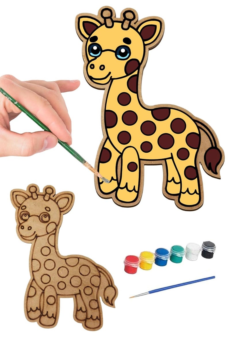 Webby طقم طلاء جمل خشبي للأطفال، حرف يدوية وفنون للأطفال | طقم طلاء ملون | حرفة خشبية | هدية عودة عيد الميلاد | نشاط للأطفال - Image 1