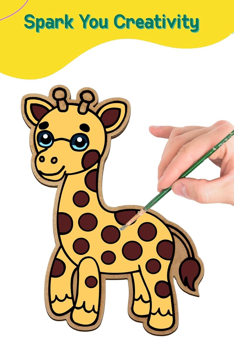 Webby طقم طلاء جمل خشبي للأطفال، حرف يدوية وفنون للأطفال | طقم طلاء ملون | حرفة خشبية | هدية عودة عيد الميلاد | نشاط للأطفال - Image 3