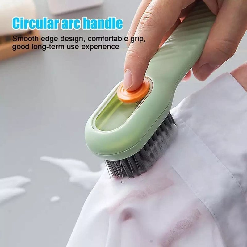 kaqer Multifunctional Scrubbing Brush with Soap Dispenser Soap Dispensing Cleaning Brush with Handle Scrubbing Reusable Washing Shoe Brush for Shoes Clothes Cleaning - Image 3
