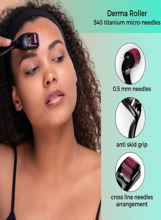 Probelle Glow Boost Bundle | Rose Quartz Roller & Gua Sha | 0.5mm Derma Roller | Facial Massage & Collagen Boosting Skincare Set for Glowing, Youthful Skin - Image 3