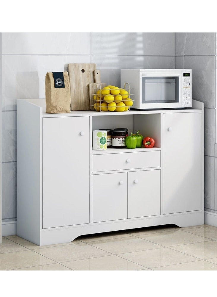 خزانة جانبية، خزانة تخزين مطبخ عصرية بدرج واحد و4 أبواب لفرن الميكروويف وأدوات المائدة وأدوات المطبخ، خزانة تخزين عصرية لغرفة الطعام وغرفة المعيشة والمطبخ (CDA5-أبيض) - Image 1