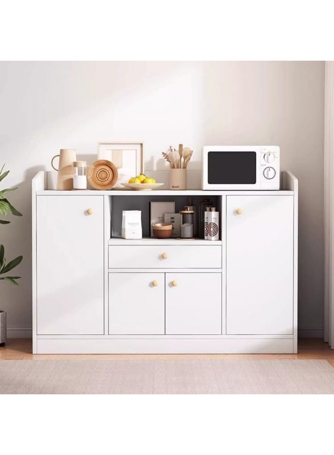خزانة جانبية، خزانة تخزين مطبخ عصرية بدرج واحد و4 أبواب لفرن الميكروويف وأدوات المائدة وأدوات المطبخ، خزانة تخزين عصرية لغرفة الطعام وغرفة المعيشة والمطبخ (CDA5-أبيض) - Image 2