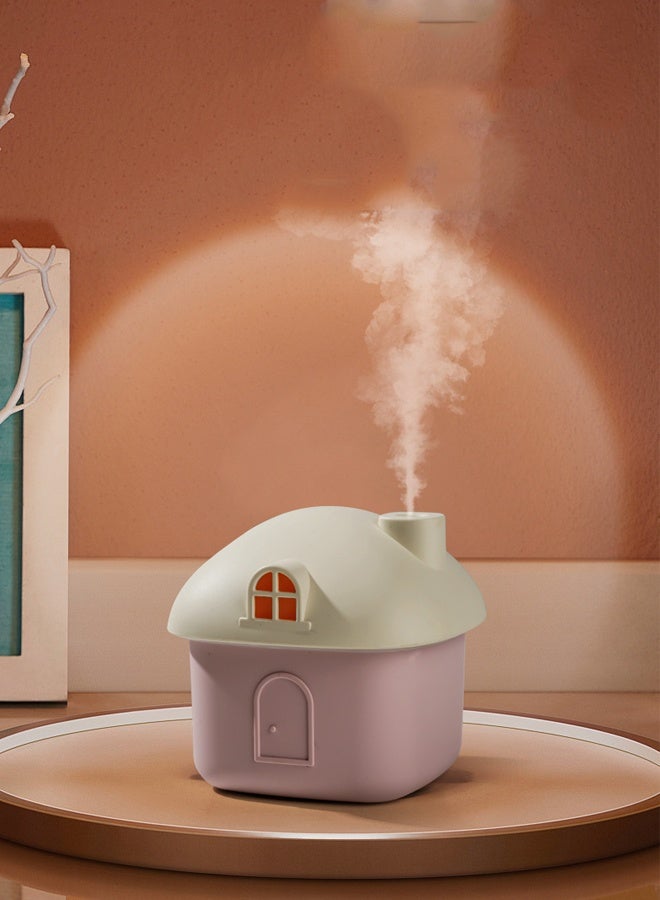 هومستر منزل لطيف منزل مرطب، 300 مل صغيرة باردة ضباب مرطبات، USB قابل لإعادة الشحن ميني مرطب الهواء المحمول مع ضوء الليل لغرفة النوم، المكتب، السيارة، السفر، الداخلي (الوردي) - Image 2