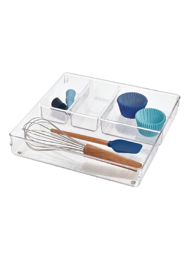 InterDesign Space Saving Square Drawer Organizer Tray Clear 12 x 2 x 12 Inch 56530 - Image 1