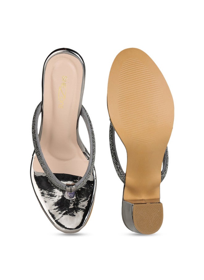 She Zone Embellished Block Heels for Women - Image 4