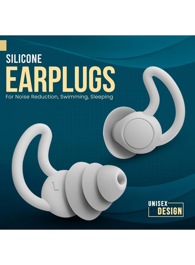 Homeaura Silicone Ear Plugs for Noise Reduction Swimming Sleeping Flight Travel studying and bathing | Waterproof and Anti-Drop Ear Buds | 1 Pair | Men and Women - Image 2