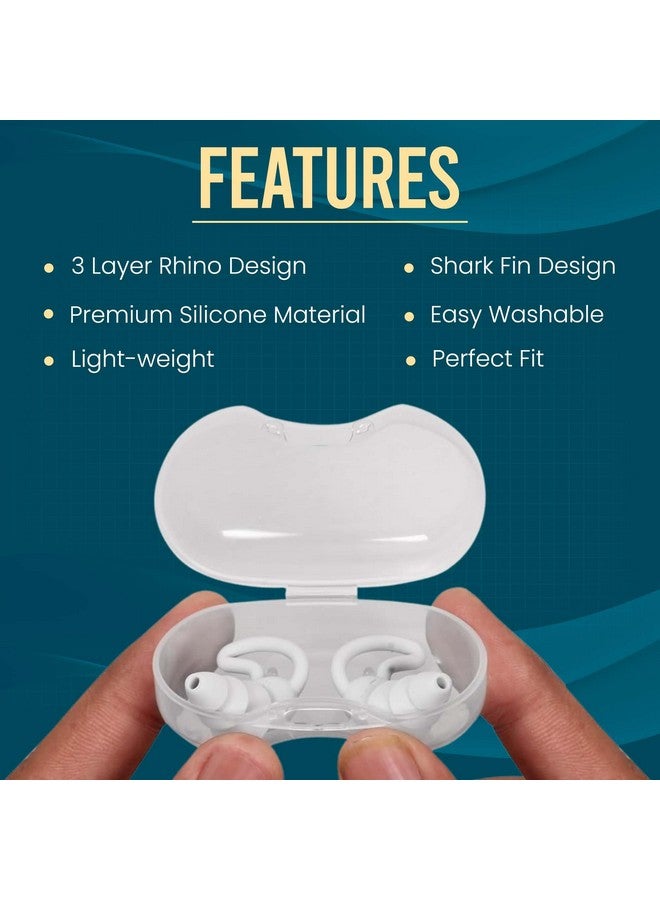 Homeaura Silicone Ear Plugs for Noise Reduction Swimming Sleeping Flight Travel studying and bathing | Waterproof and Anti-Drop Ear Buds | 1 Pair | Men and Women - Image 3