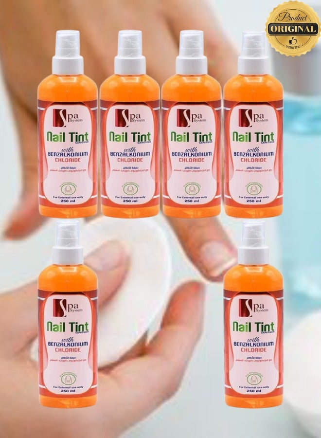 سبا سيستم 6 قطع صبغة أظافر بكلوريد البنزالكونيوم للاستخدام الخارجي فقط 250 مل - Image 1