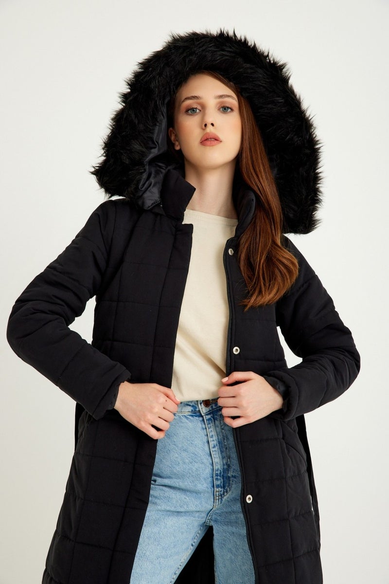 Barbora Daily Winter Full Length Women's Puffer Coat BT180BLACK7  - Image 4