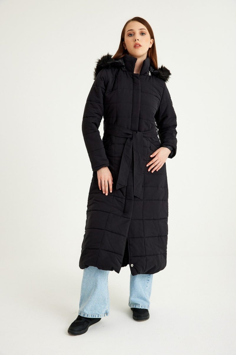 Barbora Daily Winter Full Length Women's Puffer Coat BT180BLACK7  - Image 5