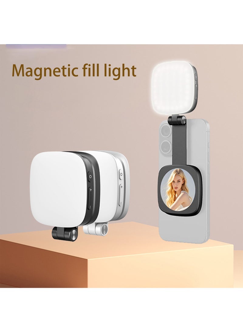 general Portable outdoor mini selfie fill light mobile phone beauty camera mobile phone set magnetic light (white) - Image 3