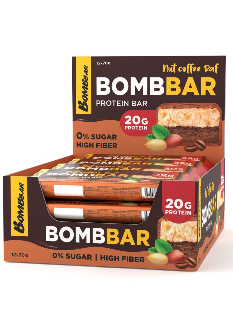 Protein Bar with Nut Coffee Raf High Fiber 12x70g