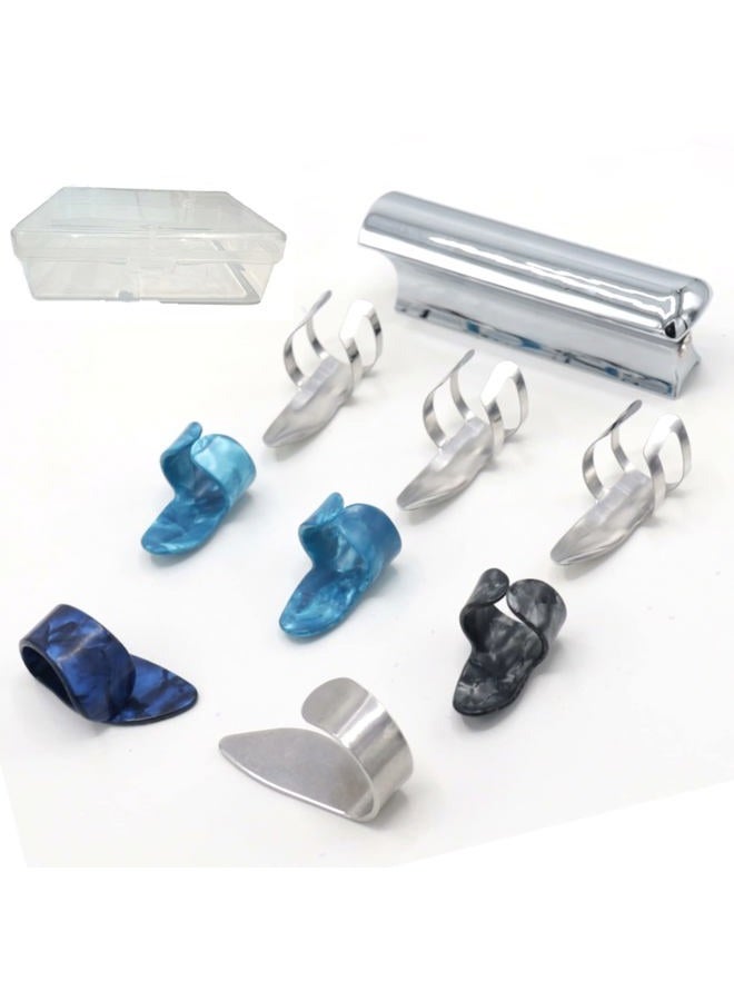 Cheerock Stainless Steel Guitar Slide and Thumb Picks, Electric and Acoustic Finger Picks, Dobro, Lap Steel, Hawaiian Guitar, Banjo Bass Accessories - Image 1