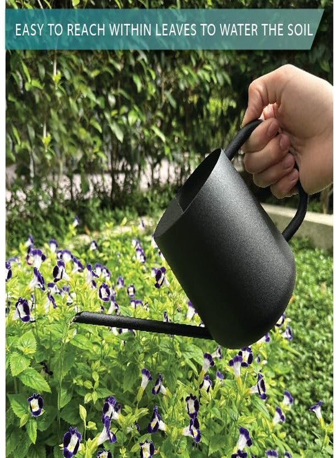 LOOPSEED Metal Watering Can for Indoor Houseplants Outdoor Garden Long Sprout Water Can for Succulents Herb Bonsai Modern Garden Tool 33.8oz/1000ml (Dashing Black) - Image 3