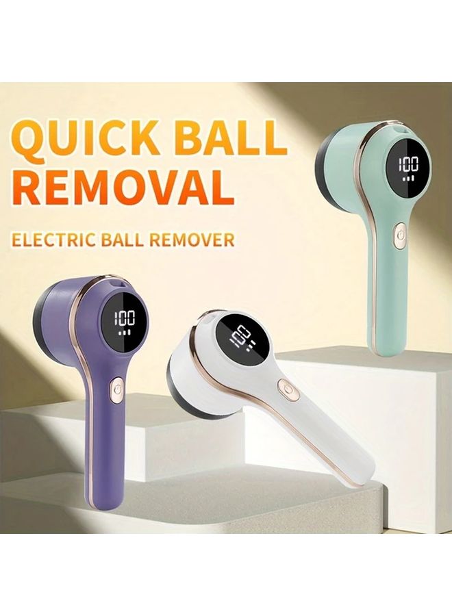 Purple USB Rechargeable Electric Lint Remover Portable Hair Trimmer For Clothes Furniture Carpets - Image 2