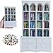 M.Zibos Mini Bookshelf for Anxiety Relief 112 Scale Vintage Bookcase with 4 Drawers 100 Mini Books Dollhouse Desktop DecorWhite - Image 2