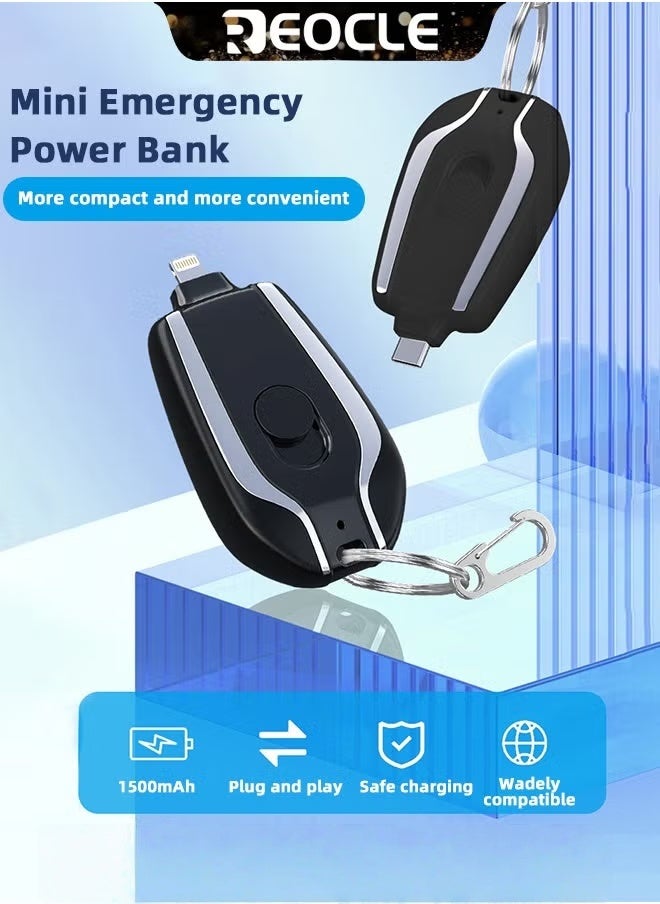 ريوكل شاحن محمول صغير باور بانك 1500 مللي أمبير في الساعة شاحن هاتف محمول فائق الصغر بتقنية PD للشحن السريع لبطارية iPhone 14/14 Plus/14 Pro Max/13/Pro Max/12 والمزيد - Image 2