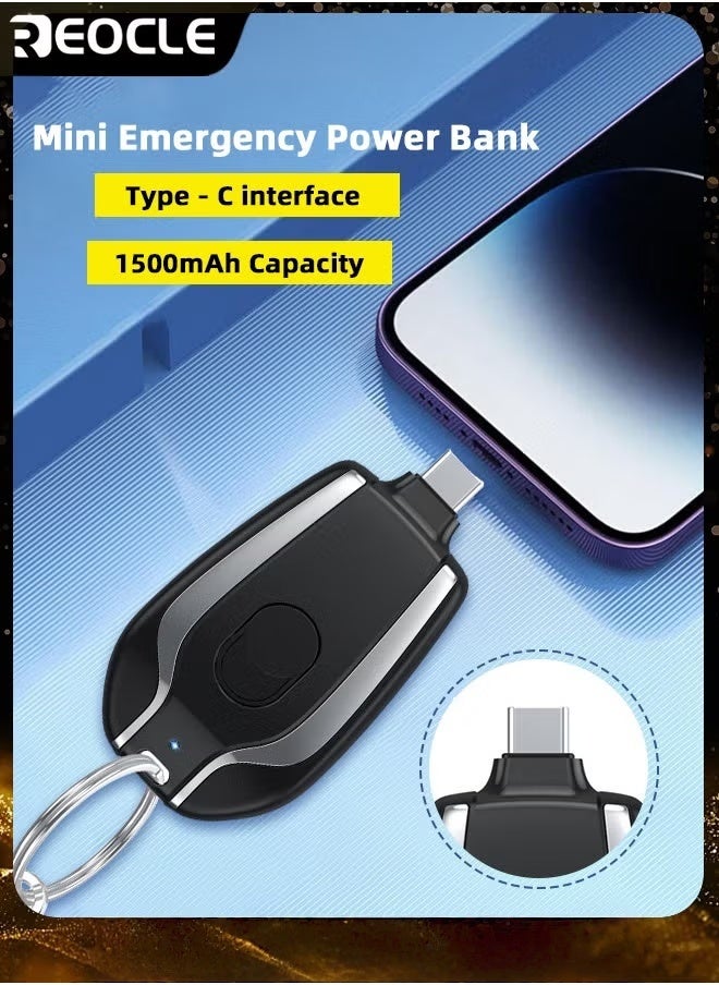 ريوكل شاحن محمول صغير باور بانك 1500 مللي أمبير في الساعة شاحن هاتف محمول فائق الصغر بتقنية PD للشحن السريع لبطارية iPhone 14/14 Plus/14 Pro Max/13/Pro Max/12 والمزيد - Image 1