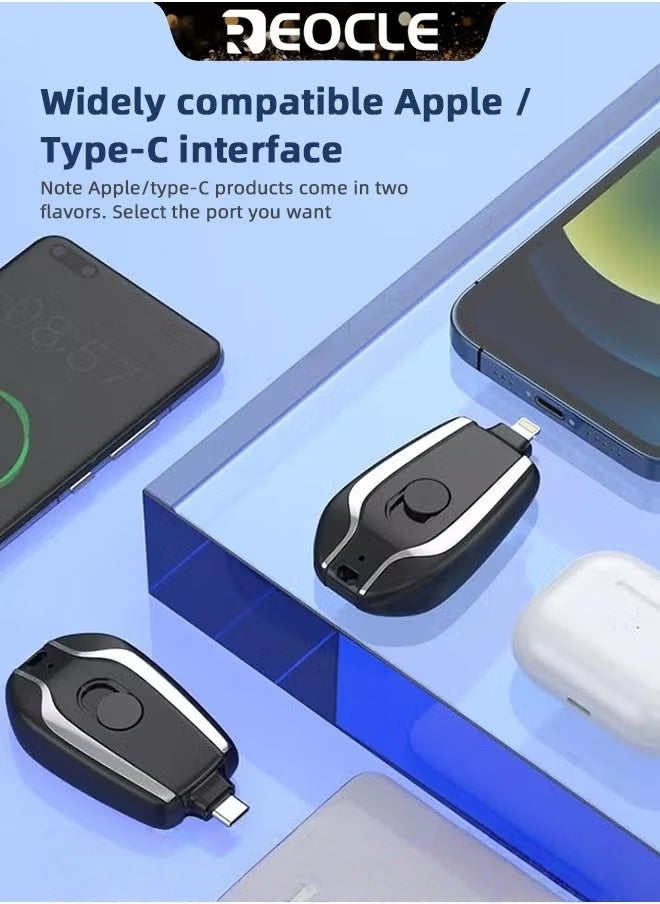 ريوكل شاحن محمول صغير باور بانك 1500 مللي أمبير في الساعة شاحن هاتف محمول فائق الصغر بتقنية PD للشحن السريع لبطارية iPhone 14/14 Plus/14 Pro Max/13/Pro Max/12 والمزيد - Image 5