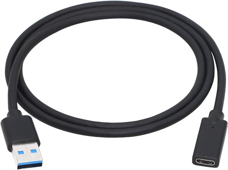 CERRXIAN USB 30 Type A Male to USB 30 Type C Female Connector Converter Adapter Black 3ft - Image 1