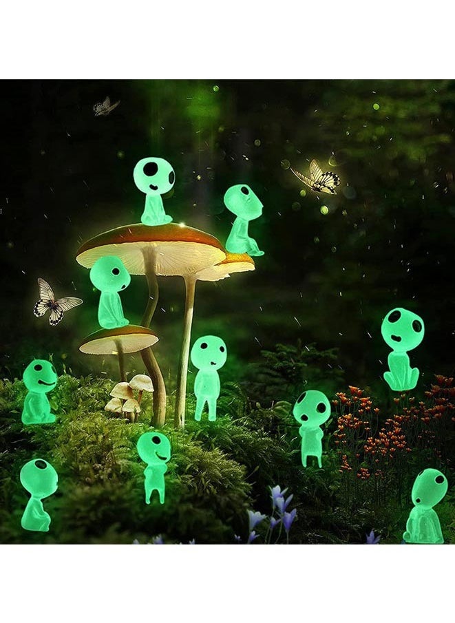 Muyixin 10 PCS Luminous Ghost Tree Elves Miniature Garden Gnome Glow in Dark Resin Fairy Garden Accessories for Micro Landscape Outdoor Patio Terrace Balcony Yard Decoration  - Image 1