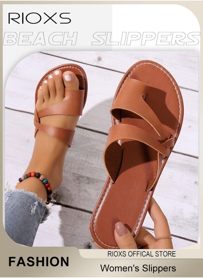 Women's Fashion Slippers Anti-Slip Beach Sandals Comfortable Soft Sole Flat Sandals for Indoor and Outdoor Use - pzsku/ZEEC58F18F61DA653D5A7Z/45/_/1734601017/5e6ee519-91f8-4c5d-bc30-e23f97a84115