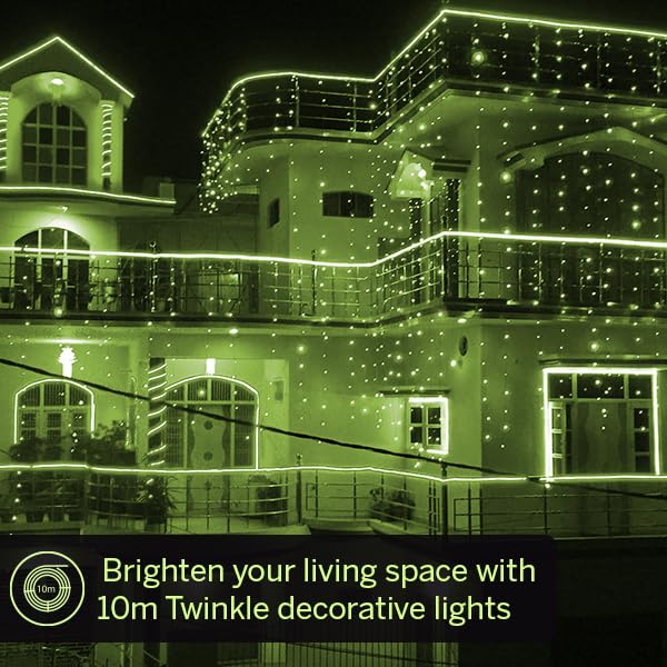 HALONIX Twinkle 10M Green 46 LED Decorative String Light | Diwali Light | Fairy Light | Festival Light | Curtain Light for Decoration | Perfect led Light for Diwali, Christmas, and Other Occasions. - Image 3