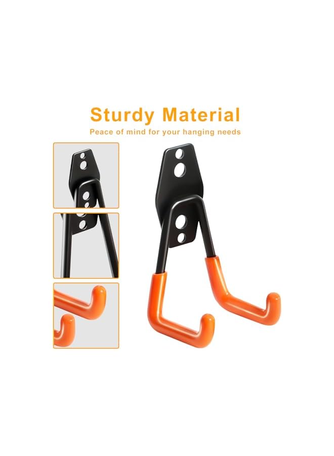 erorex 2-Pack Heavy Duty Garage Hooks, Mount U Hooks for Wall Hanging, Cables & Tools ‚Äì Small Utility Organizer - Image 5