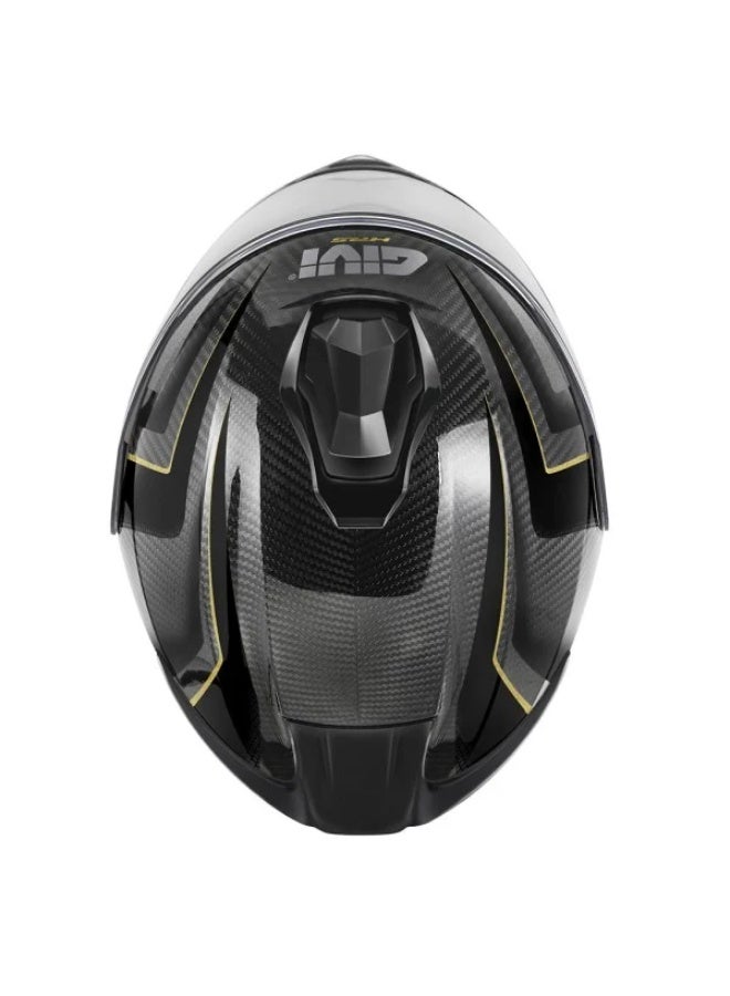 Givi X.50 Modular Helmet – Solid Carbon Black Glossy Gold - Image 4